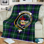 Plaid Blanket Macdonalds Of Donald The Isles Hunting Modern Clan Crest Badge Tartan Blanket Scottish Plaid Throw Blanket - Scotstee Shop