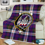 Plaid Blanket Macdonalds Of Ranald Dress Modern Clan Crest Badge Tartan Blanket Scottish Plaid Throw Blanket - Scotstee Shop