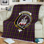 Plaid Blanket Macdonalds Of Ranald Modern Clan Crest Badge Tartan Blanket Scottish Plaid Throw Blanket - Scotstee Shop