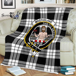Plaid Blanket MacFarlane Black & White Clan Crest Badge Tartan Blanket Scottish Plaid Throw Blanket Tartan Plaid Fleece Blanket