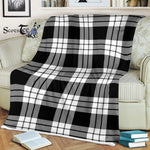 Plaid Blanket MacFarlane Black & White Tartan Blanket Scottish Plaid Throw Blanket Tartan Plaid Fleece Blanket
