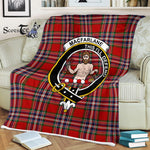 Plaid Blanket MacFarlane Clan Crest Badge Tartan Blanket Scottish Plaid Throw Blanket Tartan Plaid Fleece Blanket