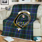 Plaid Blanket MacInnes Modern Clan Crest Badge Tartan Blanket Scottish Plaid Throw Blanket Tartan Plaid Fleece Blanket