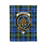 Plaid Blanket MacKenzie Clan Crest Badge Tartan Blanket Scottish Plaid Throw Blanket Tartan Plaid Fleece Blanket