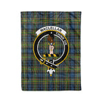 Plaid Blanket MacLellan Clan Crest Badge Tartan Blanket Scottish Plaid Throw Blanket Tartan Plaid Fleece Blanket