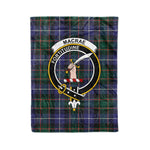 Plaid Blanket MacRae Clan Crest Badge Tartan Blanket Scottish Plaid Throw Blanket Tartan Plaid Fleece Blanket