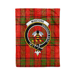 Plaid Blanket Maxton Clan Crest Badge Tartan Blanket Scottish Plaid Throw Blanket Tartan Plaid Fleece Blanket