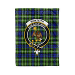 Plaid Blanket Monteith Clan Crest Badge Tartan Blanket Scottish Plaid Throw Blanket Tartan Plaid Fleece Blanket
