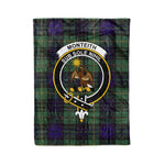 Plaid Blanket Monteith Hunting Clan Crest Badge Tartan Blanket Scottish Plaid Throw Blanket Tartan Plaid Fleece Blanket