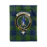 Plaid Blanket Montgomery Hunting Clan Crest Badge Tartan Blanket Scottish Plaid Throw Blanket Tartan Plaid Fleece Blanket