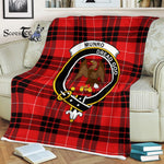Plaid Blanket Munro Clan Crest Badge Tartan Blanket Scottish Plaid Throw Blanket Tartan Plaid Fleece Blanket