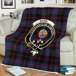 Plaid Blanket Nairn Clan Crest Badge Tartan Blanket Scottish Green Plaid Throw Blanket Tartan Plaid Fleece Blanket