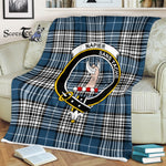 Plaid Blanket Napier Modern Clan Crest Badge Tartan Blanket Scottish Green Plaid Throw Blanket Tartan Plaid Fleece Blanket