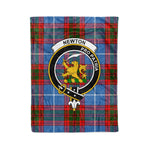 Plaid Blanket Newton Clan Crest Badge Tartan Blanket Scottish Green Plaid Throw Blanket Tartan Plaid Fleece Blanket