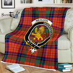 Plaid Blanket Nicolson Ancient Clan Crest Badge Tartan Blanket Scottish Green Plaid Throw Blanket Tartan Plaid Fleece Blanket