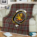 Plaid Blanket Nicolson Hunting Weathered Clan Crest Badge Tartan Blanket Scottish Green Plaid Throw Blanket - Scotstee Shop