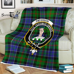 Plaid Blanket Paterson Ancient Clan Crest Badge Tartan Blanket Scottish Plaid Throw Blanket Tartan Plaid Fleece Blanket