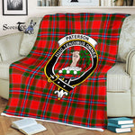 Plaid Blanket Paterson Clan Crest Badge Tartan Blanket Scottish Plaid Throw Blanket Tartan Plaid Fleece Blanket
