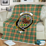 Plaid Blanket Pollock Hunting Clan Crest Badge Tartan Blanket Scottish Plaid Throw Blanket Tartan Plaid Fleece Blanket