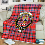 Plaid Blanket Preston Clan Crest Badge Tartan Blanket Scottish Plaid Throw Blanket Tartan Plaid Fleece Blanket