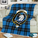 Plaid Blanket Ramsay Blue Ancient Clan Crest Badge Tartan Blanket Scottish Plaid Throw Blanket Tartan Plaid Fleece Blanket