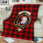 Plaid Blanket Ramsay Red Clan Crest Badge Tartan Blanket Scottish Plaid Throw Blanket Tartan Plaid Fleece Blanket