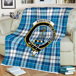 Plaid Blanket Roberton Clan Crest Badge Tartan Blanket Scottish Plaid Throw Blanket Tartan Plaid Fleece Blanket