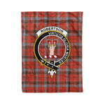 Plaid Blanket Robertson Weathered Clan Crest Badge Tartan Blanket Scottish Plaid Throw Blanket Tartan Plaid Fleece Blanket