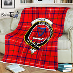 Plaid Blanket Rose Clan Crest Badge Tartan Blanket Scottish Plaid Throw Blanket Tartan Plaid Fleece Blanket