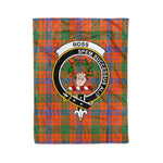 Plaid Blanket Ross Ancient Clan Crest Badge Tartan Blanket Scottish Plaid Throw Blanket Tartan Plaid Fleece Blanket