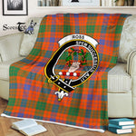 Plaid Blanket Ross Ancient Clan Crest Badge Tartan Blanket Scottish Plaid Throw Blanket Tartan Plaid Fleece Blanket