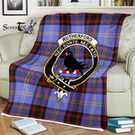 Plaid Blanket Rutherford Clan Crest Badge Tartan Blanket Scottish Plaid Throw Blanket Tartan Plaid Fleece Blanket