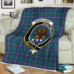 Plaid Blanket Sandilands Modern Clan Crest Badge Tartan Blanket Scottish Plaid Throw Blanket Tartan Plaid Fleece Blanket