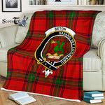 Plaid Blanket Seton Clan Crest Badge Tartan Blanket Scottish Plaid Throw Blanket Tartan Plaid Fleece Blanket
