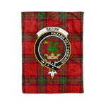 Plaid Blanket Seton Clan Crest Badge Tartan Blanket Scottish Plaid Throw Blanket Tartan Plaid Fleece Blanket