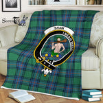 Plaid Blanket Shaw Of Sauchie Ancient Clan Crest Badge Tartan Blanket Scottish Plaid Throw Blanket - Scotstee Shop