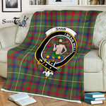 Plaid Blanket Shaw Of Sauchie Green Modern Clan Crest Badge Tartan Blanket Scottish Plaid Throw Blanket - Scotstee Shop