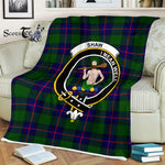 Plaid Blanket Shaw Of Sauchie Shaw Modern Clan Crest Badge Tartan Blanket Scottish Plaid Throw Blanket - Scotstee Shop