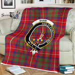 Plaid Blanket Shaw Of Tordarroch Red Modern Clan Crest Badge Tartan Blanket Scottish Plaid Throw Blanket - Scotstee Shop