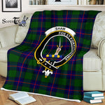 Plaid Blanket Shaw Of Tordarroch Shaw Modern Clan Crest Badge Tartan Blanket Scottish Plaid Throw Blanket - Scotstee Shop