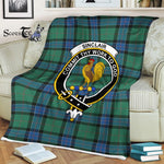 Plaid Blanket Sinclair Hunting Ancient Clan Crest Badge Tartan Blanket Scottish Plaid Throw Blanket - Scotstee Shop