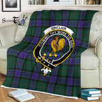 Plaid Blanket Sinclair Hunting Modern Clan Crest Badge Tartan Blanket Scottish Plaid Throw Blanket Tartan Plaid Fleece Blanket