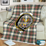 Plaid Blanket Stewart High Stewards Dress Ancient Clan Crest Badge Tartan Blanket Scottish Plaid Throw Blanket - Scotstee Shop