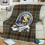 Plaid Blanket Stewart High Stewards Hunting Weathered Clan Badge Tartan Blanket Scottish Plaid Throw Blanket - Scotstee Shop