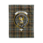 Plaid Blanket Stewart High Stewards Hunting Weathered Clan Crest Badge Tartan Blanket Scottish Plaid Throw Blanket - Scotstee Shop