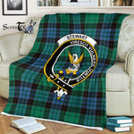 Plaid Blanket Stewart High Stewards Old Ancient Clan Crest Badge Tartan Blanket Scottish Plaid Throw Blanket - Scotstee Shop
