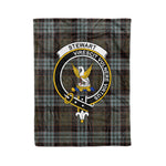 Plaid Blanket Stewart High Stewards Old Weathered Clan Crest Badge Tartan Blanket Scottish Plaid Throw Blanket - Scotstee Shop