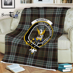 Plaid Blanket Stewart High Stewards Old Weathered Clan Crest Badge Tartan Blanket Scottish Plaid Throw Blanket - Scotstee Shop