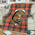 Plaid Blanket Stewart High Stewards Royal Ancient Clan Crest Badge Tartan Blanket Scottish Plaid Throw Blanket - Scotstee Shop
