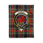 Plaid Blanket Stewart Stuart Of Bute Black Clan Crest Badge Tartan Blanket Scottish Plaid Throw Blanket - Scotstee Shop